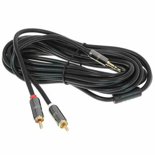 кабель провод шнур 3 5 jack 2 rca 5 метров Кабель DEXP 3.5 mm jack - RCA х2 черный