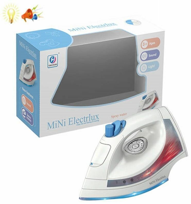 Игрушечный Утюг MINI (свет, звук, спрей) белый YH178-5