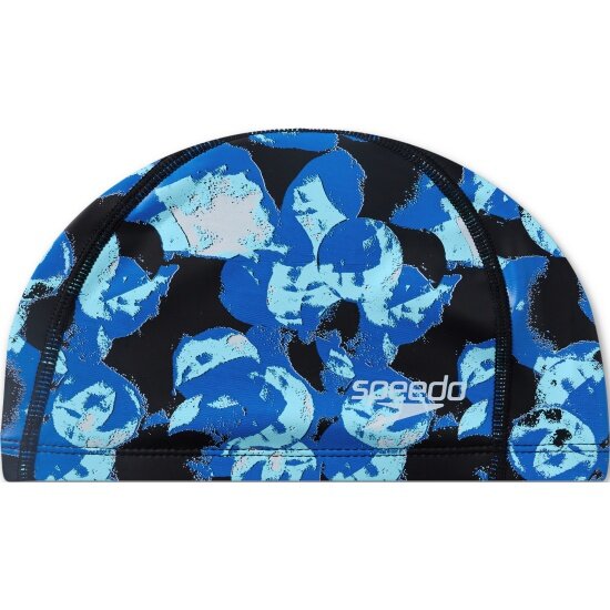 Шапочка для плавания детская Speedo PRNT PACE CAP JU BLACK/BLUE, черный/голубой