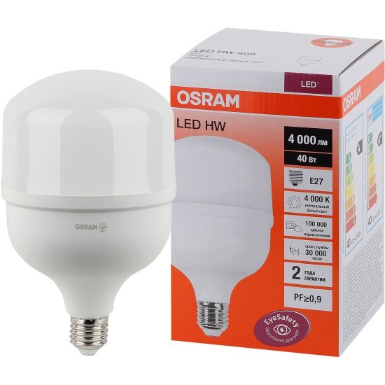 фото Светодиодная лампа LEDVANCE-OSRAM OSRAM LED HW 40W/840 230V E27 4000lm 10X1