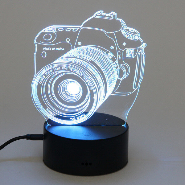 Светильник ночник «3D-Фотоаппарат» на пластиковой подставке, с включателем USB - фотография № 3
