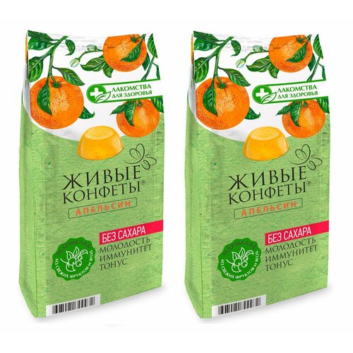 Мармелад желейный без сахара Апельсин "Лакомства для здоровья", 170г - 2 шт.