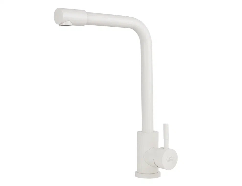Смеситель для кухни VIKO V-4444 O35 с гайкой (нержавейка) White