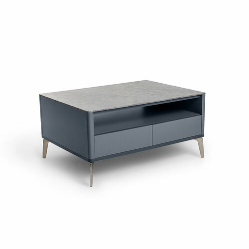 Журнальный стол цвет корпуса темно-серый soft touch, цвет топа коричневый песок, (Габариты: 950 x 700 x 490 mm)