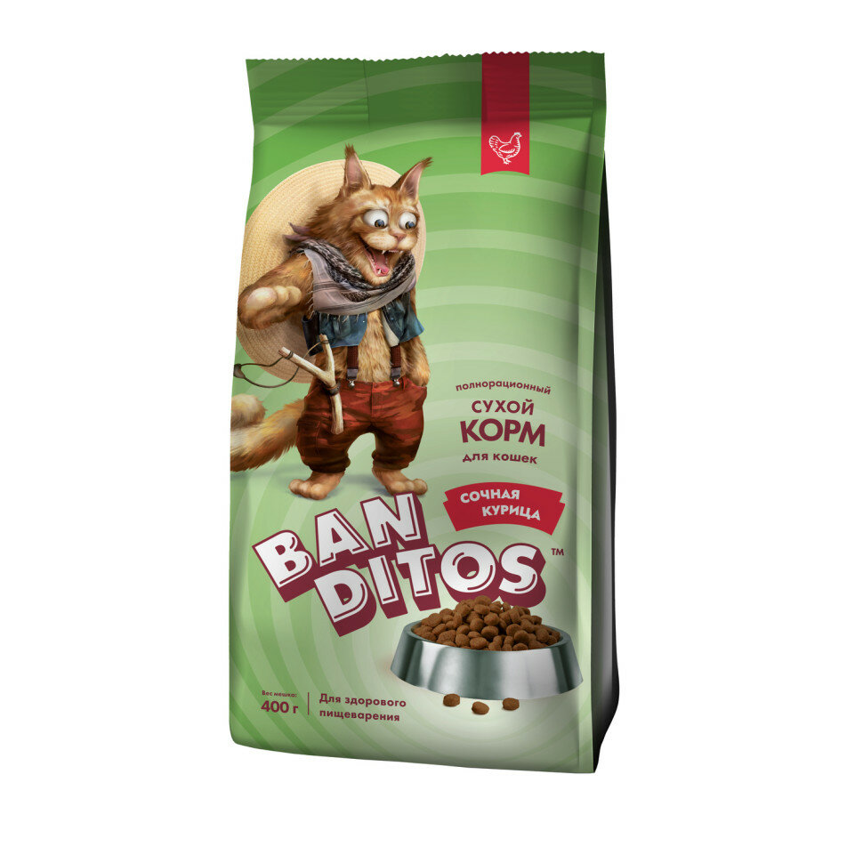 Banditos сухой корм для взрослых кошек с курицей - 400 г