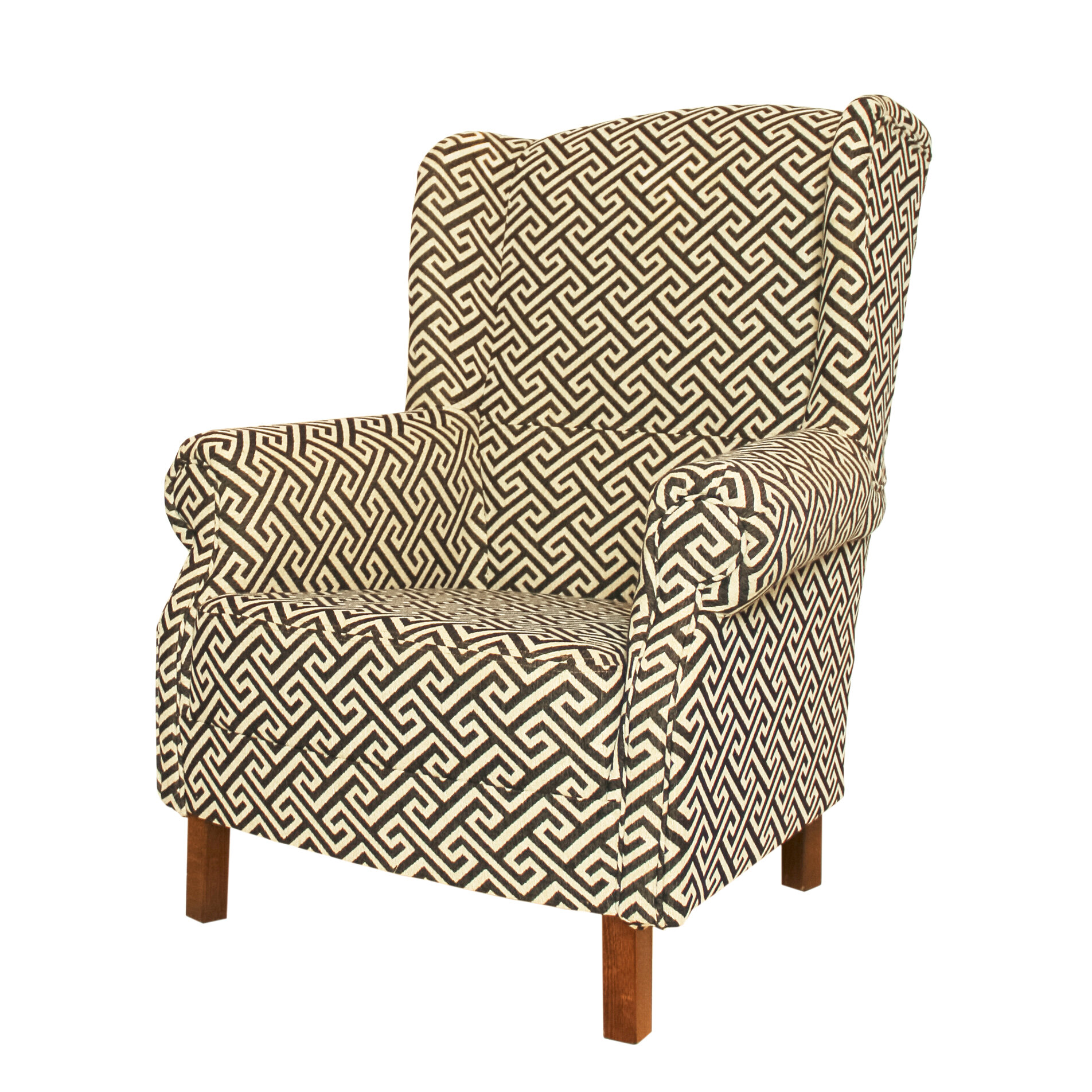 Кресло Ля Нэж Квест Черный, геометрический дизайн, хлопковый гобелен, 84х82х102 см.