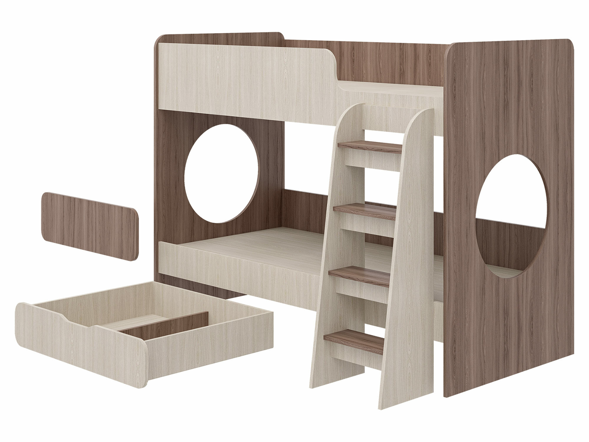 фото Кровать Мила Ясень шимо темный/ясень шимо светлый