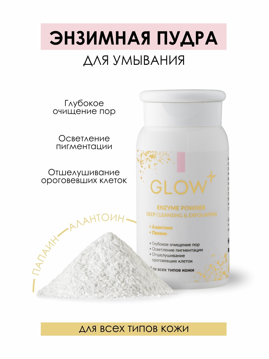 Энзимная пудра GLOW CARE для умывания для всех типов кожи