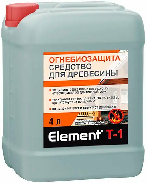 фото Средство для древесины Alpa Element T 1 Огнебиозащита 4 л