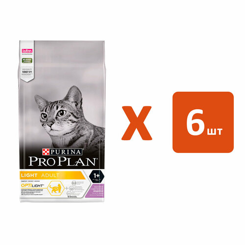 PRO PLAN CAT LIGHT диетический для взрослых кошек с индейкой (1,5 кг х 6 шт)