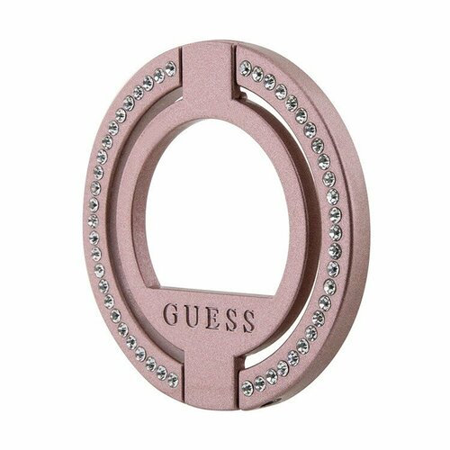 Guess кольцо-держатель для iPhone MagSafe Metal Ring stand Diamond Rhinestones Pink