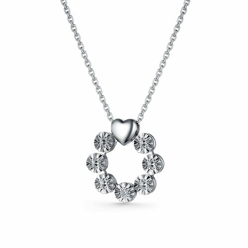 Колье Diamant online, серебро, 925 проба, бриллиант, длина 45 см.