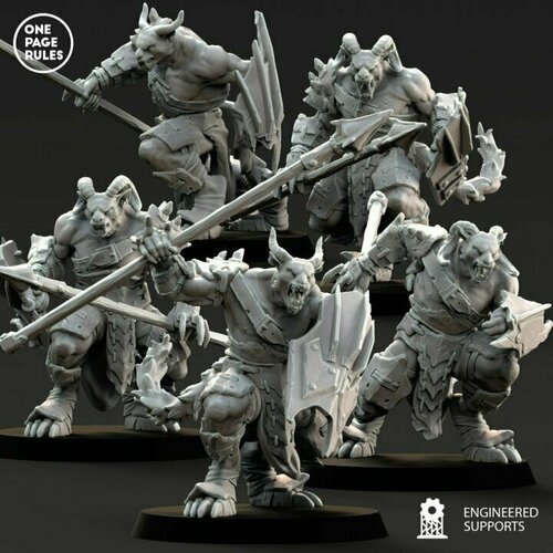 Warhammer Beastmen Warriors with Spears / Зверолюды с копьями warhammer beastmen warriors command group зверолюды командная группа