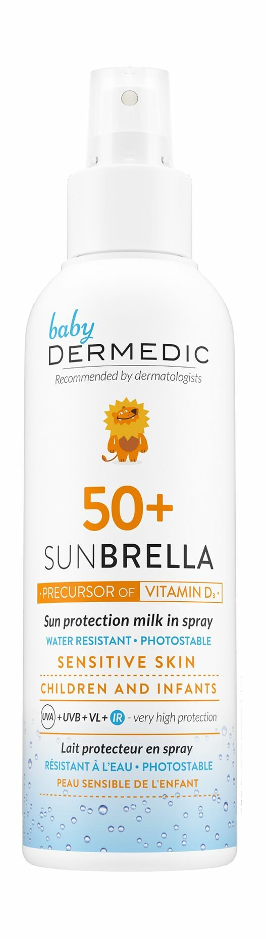 Детское солнцезащитное молочко спрей Dermedic Sunbrella Sun Protection Milk in Spray SPF 50