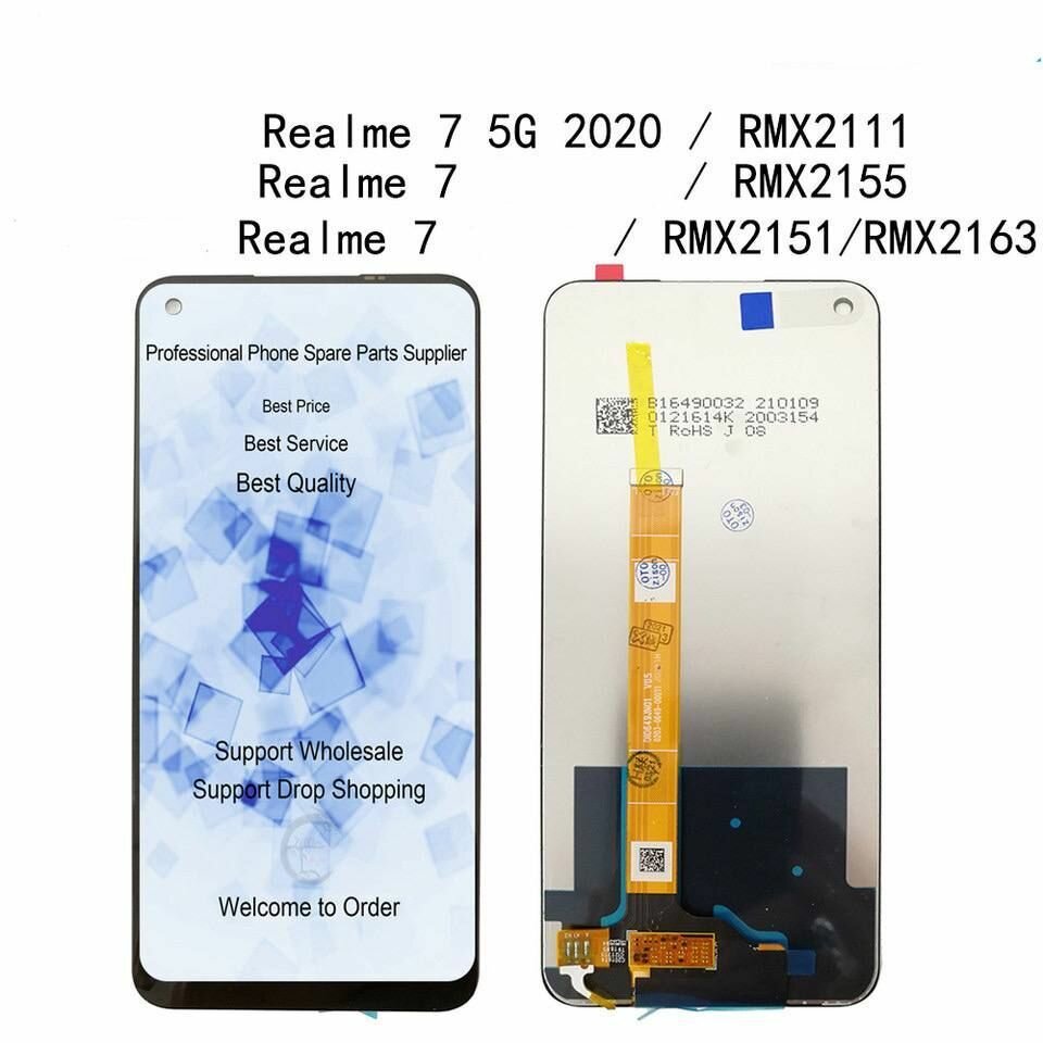Дисплей для Realme 7 (RMX2155 / RMX2151 / RMX2163) / Realme 7 5G 2020 (RMX2111) (в сборе с тачскрином) (черный)