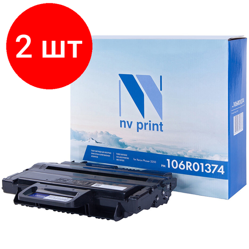 Комплект 2 шт, Картридж совм. NV Print 106R01374 черный для Xerox 3250 (5000стр.) (Под заказ) картридж nv print 51f5h00 5000стр черный