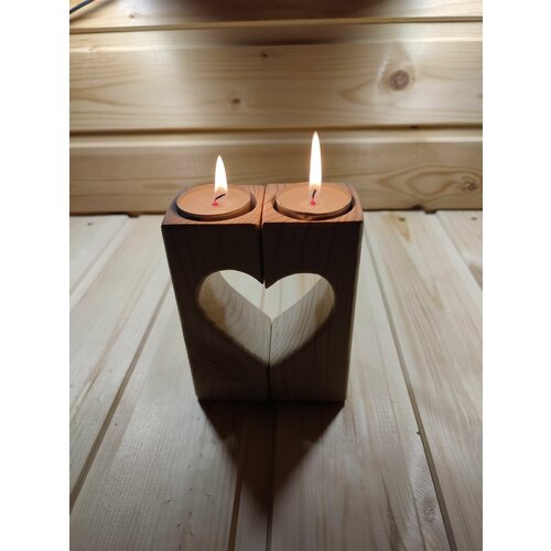 Парные подсвечники Столбики с сердцем 640₽