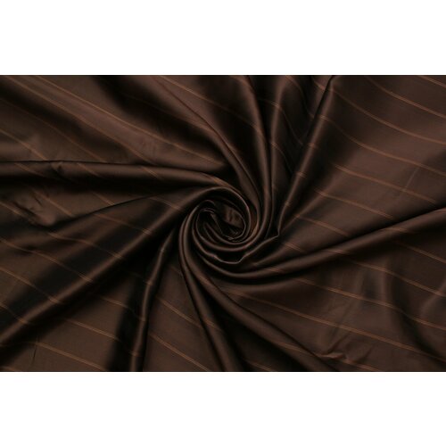 Ткань подкладочная Zegna в ёлочку чёрно-коричневая с рыжеватыми полосками, ш134см, 0,5 м