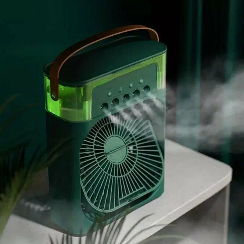 Многофункциональный, портативный мини-кондиционер, увлажнитель, вентилятор, темно-зеленого цвета