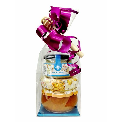Подарочный набор Сладкий дуэт №1, Мед и Конфитюр подарочный набор крафт коробка с днем учителя витаминный 1 мед и конфитюр