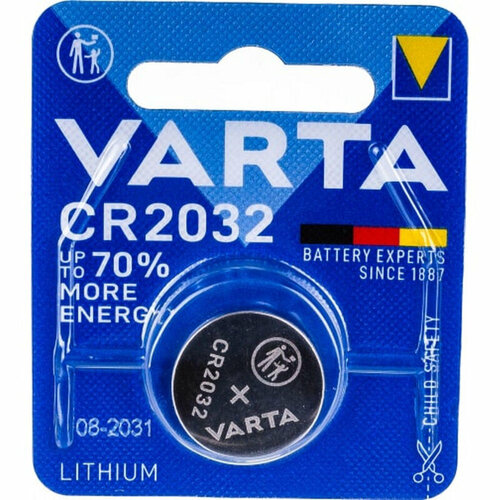 Батарейка Varta ELECTRONICS CR2032 BL1 Lithium 3V (6032) (6032101401) батарейка varta electronics cr2450 bl1 lithium 3v 6450 1 10 100 06450101401