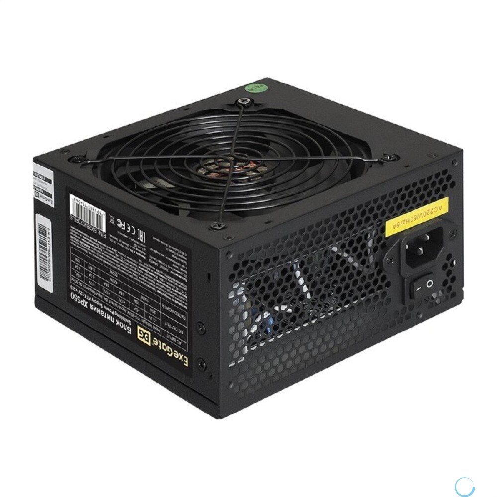 Exegate EX282070RUS-PC Блок питания 550W ExeGate XP550 (ATX, PC, 12cm fan, 24pin, 4pin, PCIe, 3xSATA, 2xIDE, black, кабе