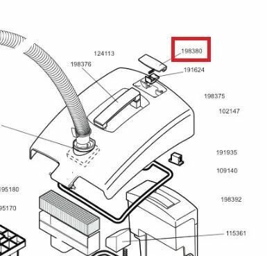 Крепление крышки корпуса пылесоса Thomas Genius Aquafilter