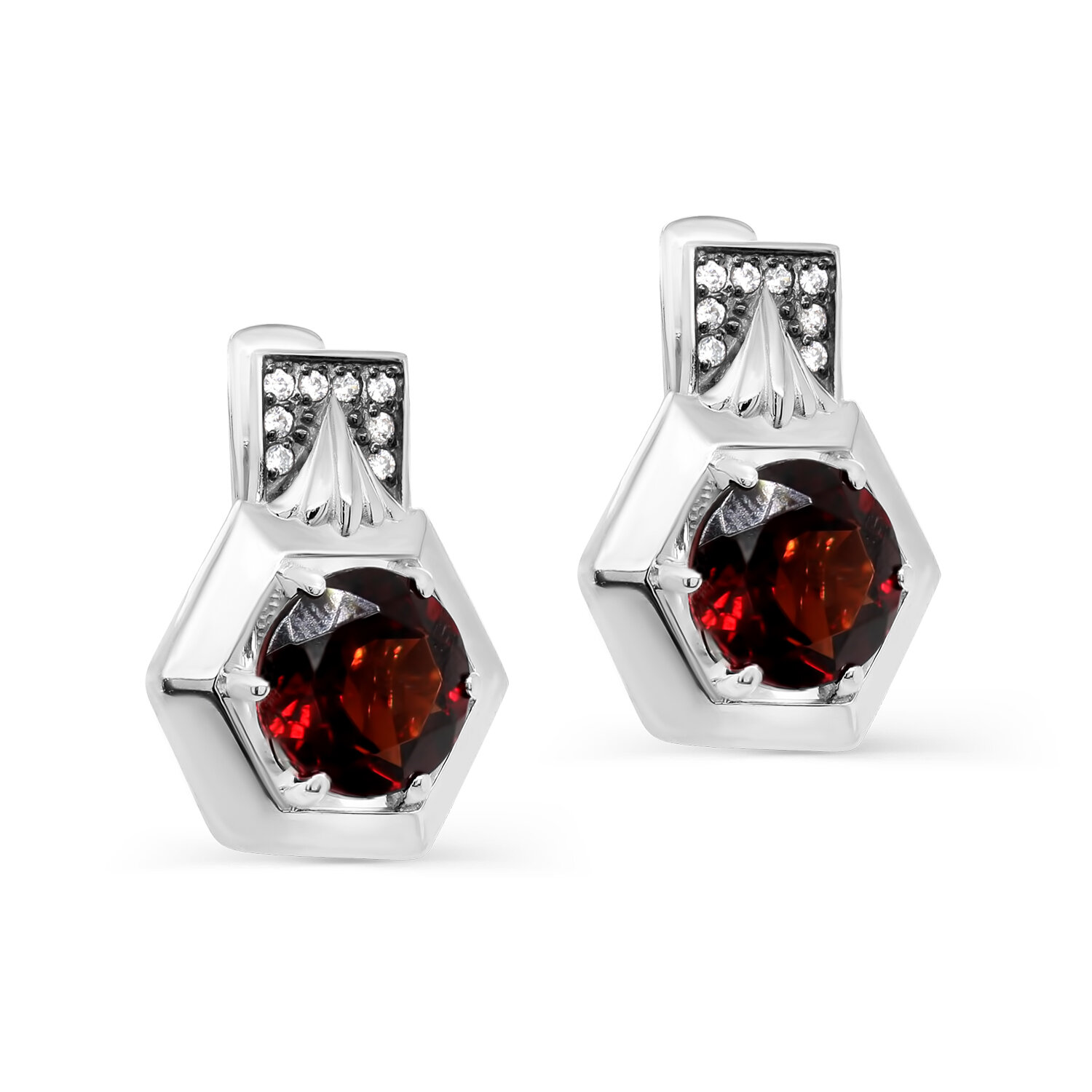Серьги KABAROVSKY, серебро, 925 проба, ситалл, фианит