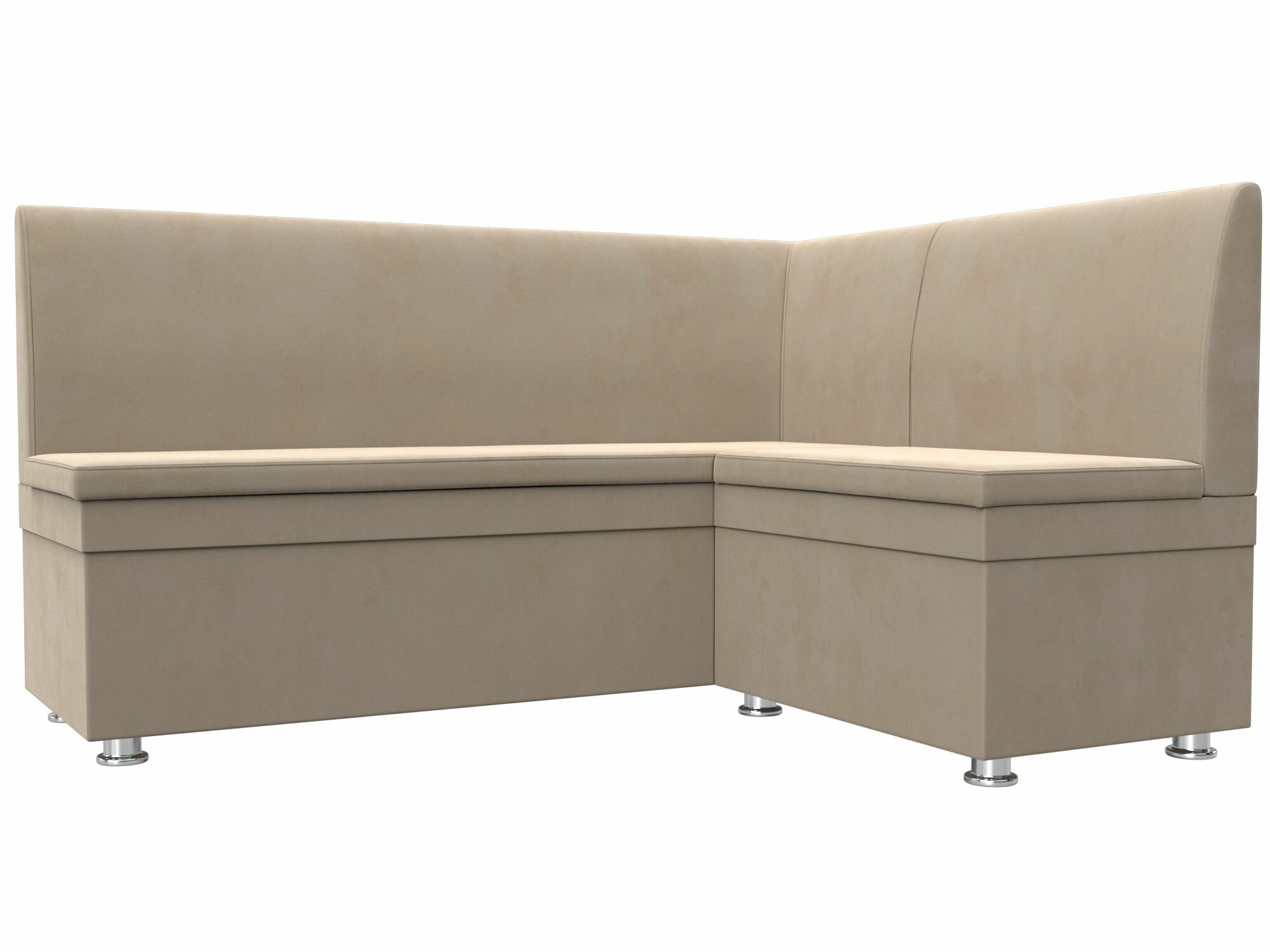 фото Кухонный угловой диван Уют правый угол, Велюр коричневый