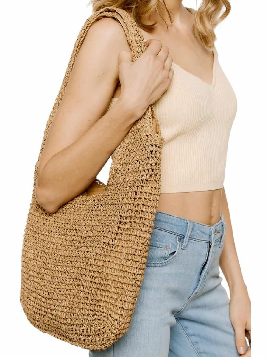 Сумка пляжная , кэмел — фото 1