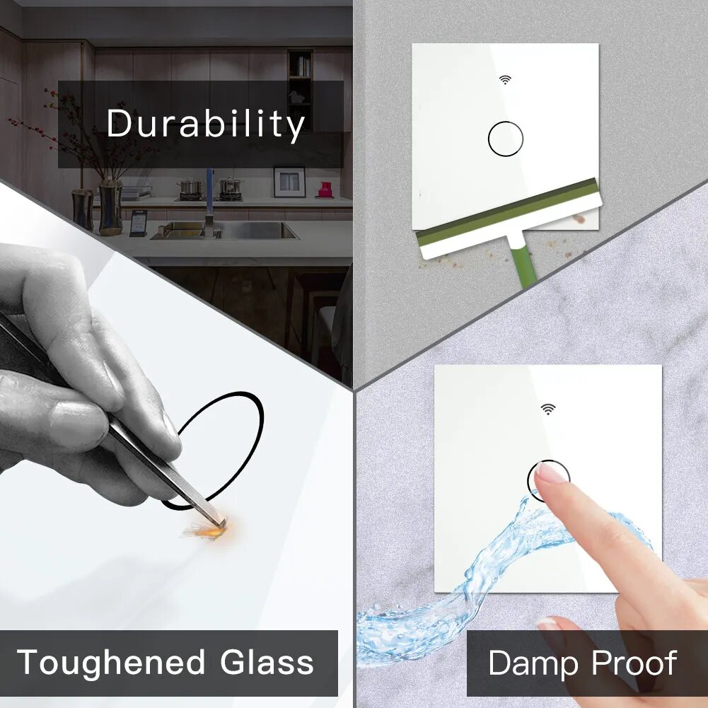 Умный выключатель MOES Gang Smart Switch Sensor w/o grounding ZS-EU1, Zigbee, 100-240 В - фото №15