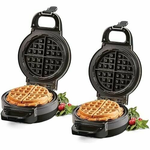 PowerXL Waffle Star Вафельница для вафель с начинкой Упаковка по 2 18 см Антипригарное покрытие Вафельница с канавкой для предотвращения капель Пикантные и сладкие вафли Вафли из овощей пиццы или 3451600₽