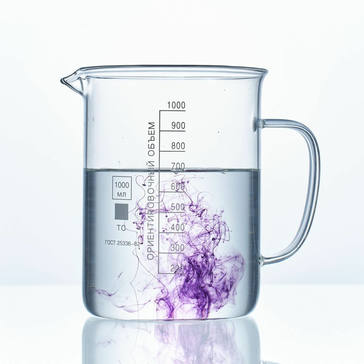 Стакан 1000 мл с ручкой, термостойкое стекло, Лаборио / кружка — фото 1