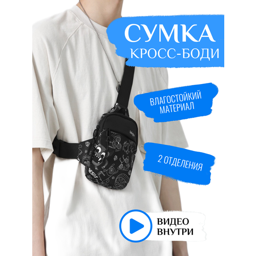 Сумка кросс-боди ASTO, фактура матовая, гладкая, черный