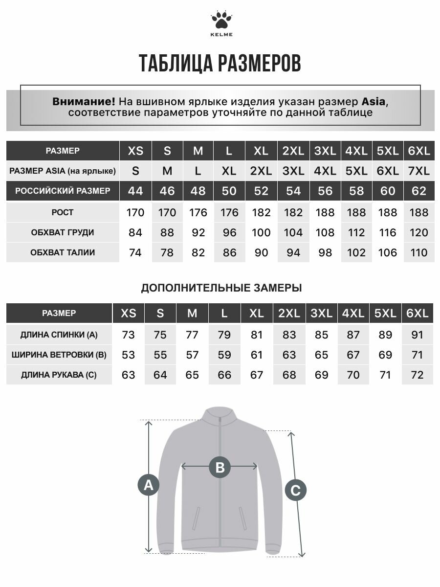 Ветровка Kelme Raincoat, размер 4XL, синий — фото 1