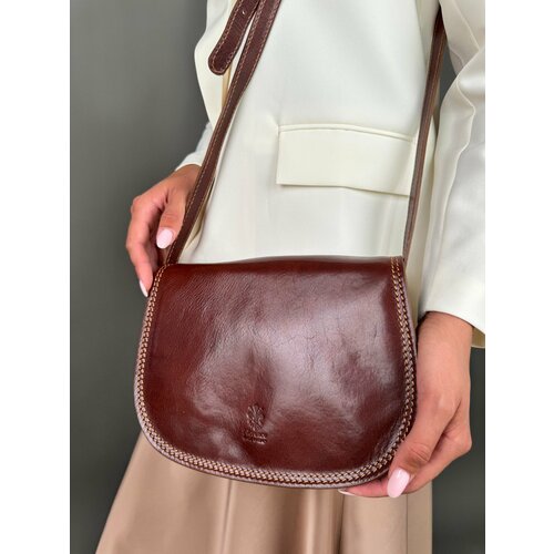 Сумка кросс-боди Sefaro, фактура гладкая, коричневый