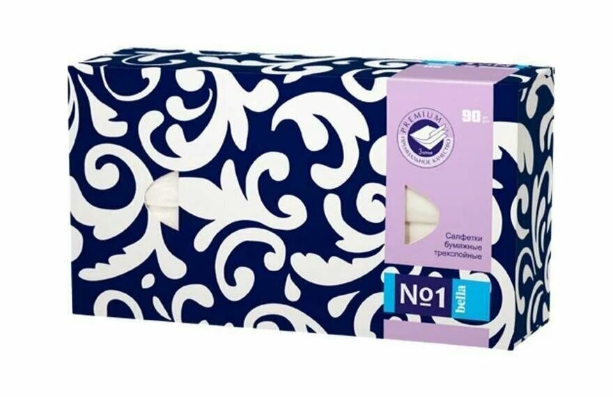 фото BELLA Салфетки универсальные №1 трехслойные, 3 дизайна, 90 штук