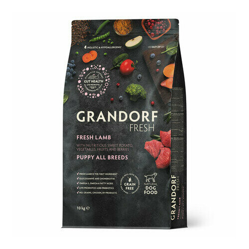 GRANDORF Fresh Dog PUPPY Lamb&Sweet Potato 10 кг сухой корм для щенков свежее мясо ягненка с бататом