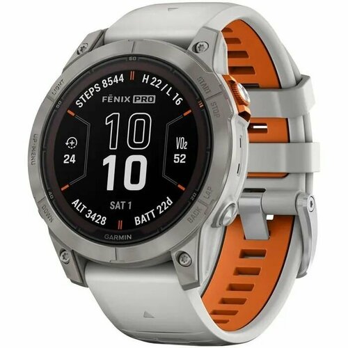 Умные часы Garmin FENIX 7 Pro Sapphire solar fog grey ember orange band 111849₽