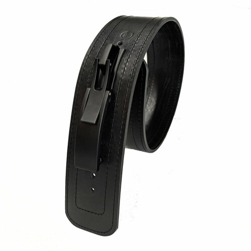 Пояс для пауэрлифтинга с карабином из натуральной кожи JetSport S черный