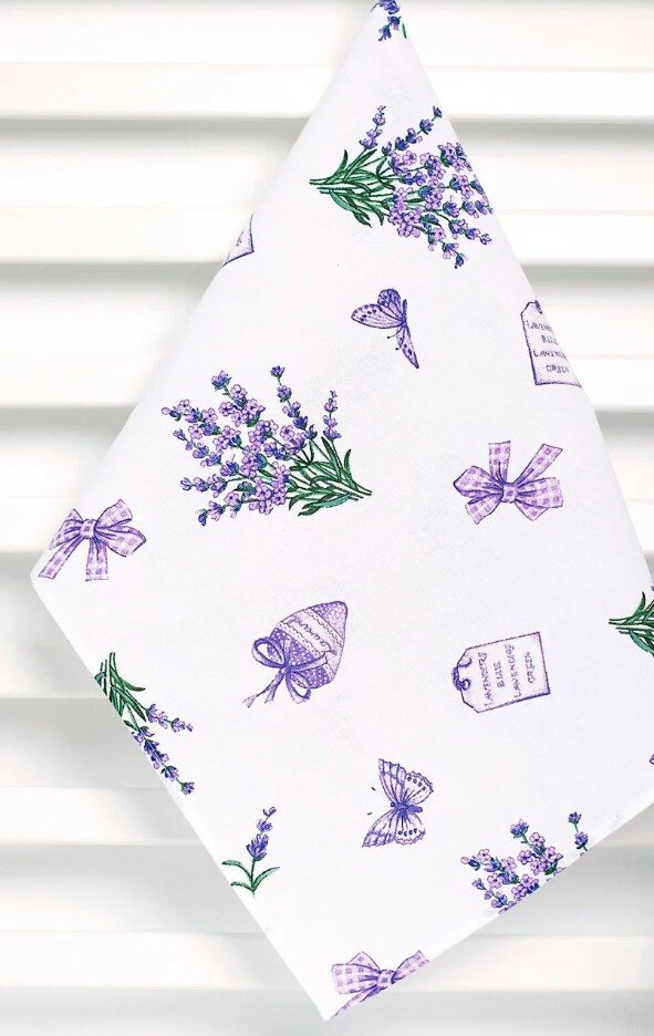 Полотенце кухонное из рогожки 50 * 70 Сиреневая дымка