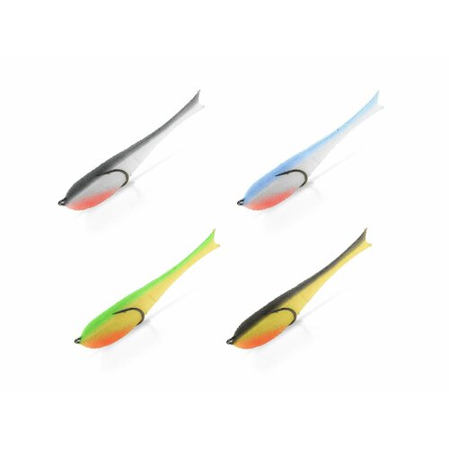 Рыбки поролоновые APS 125мм # SET-1 (4шт), с двойным крючком