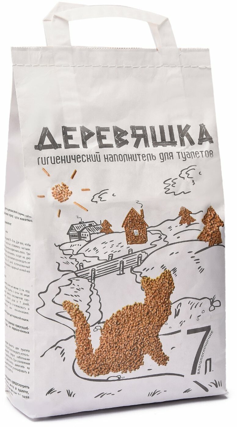 Зверье Мое  Деревяшка  древесный наполнитель для кошек 7л  2 5кг 