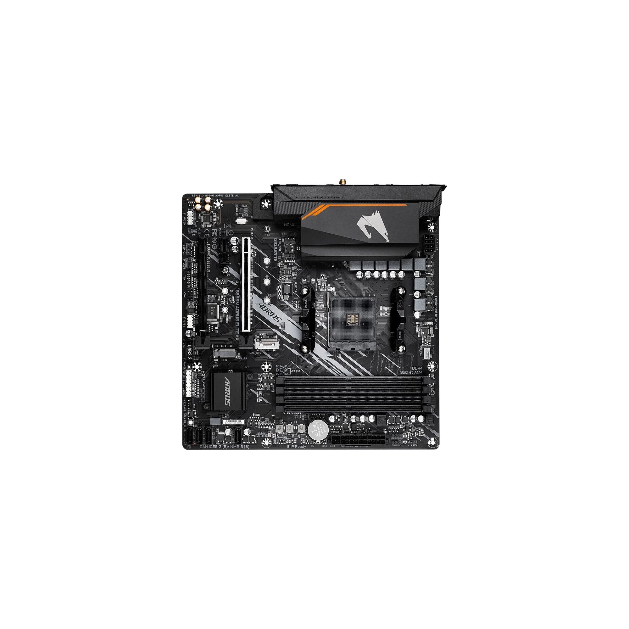 Материнская плата Gigabyte B550M AORUS ELITE AX, Soc-AM4, AMD B550, mATX