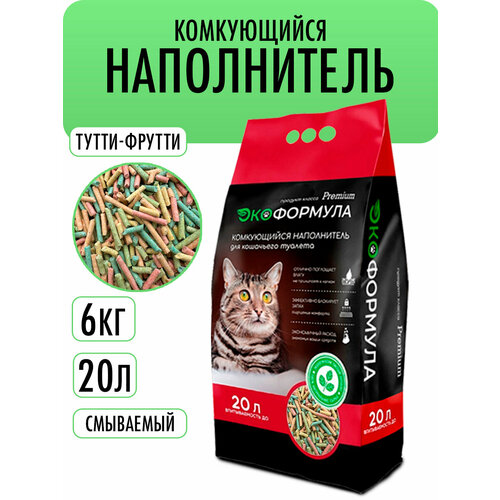 Наполнитель для кошачьего туалета комкующийся тофу Экоформула 6 кг