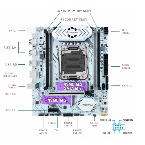 Материнская плата X99-A4 LGA2011-3 с активным охлаждением VRM 8500₽