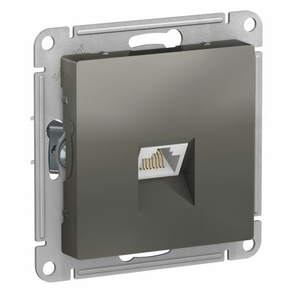 1 шт. Systeme Electric AtlasDesign Сталь Розетка компьютерная RJ45, механизм, ATN000983