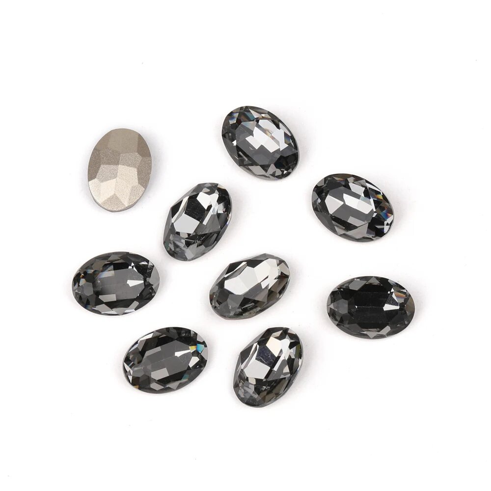 10 шт. овальных страз Black Diamond для декора