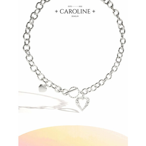 фото Колье caroline jewelry, длина 45 см, серебряный