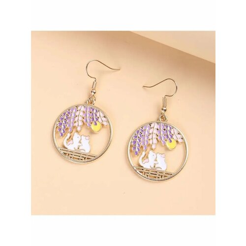 фото Серьги, розовый, белый, желтый, фиолетовый be self true jewel